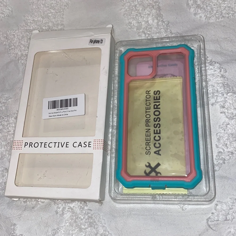 iPhone 13 case(green/pink)